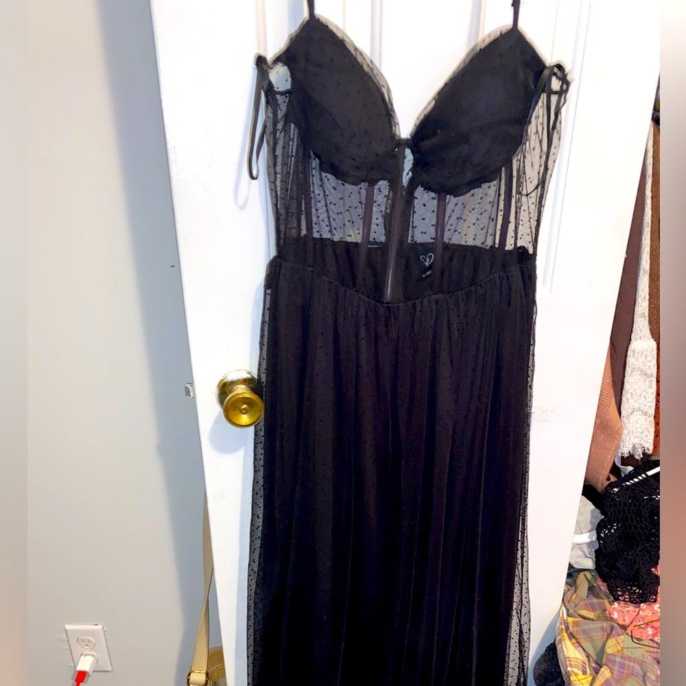 Formal black lace dress